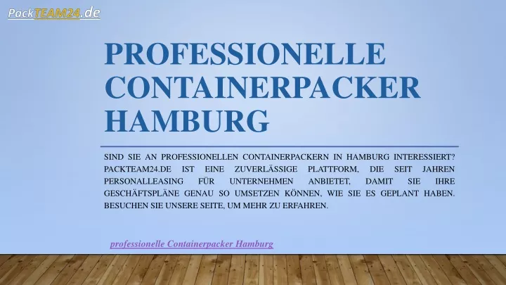 professionelle containerpacker hamburg