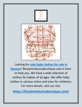 Cute Baby Clothes For Sale In Denton | Benjaminbunnyboutique.com