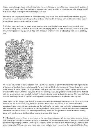 The Final Word Artistic Coloring Guide For Sports Adults And Kids