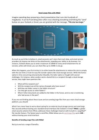 send large files with rmail