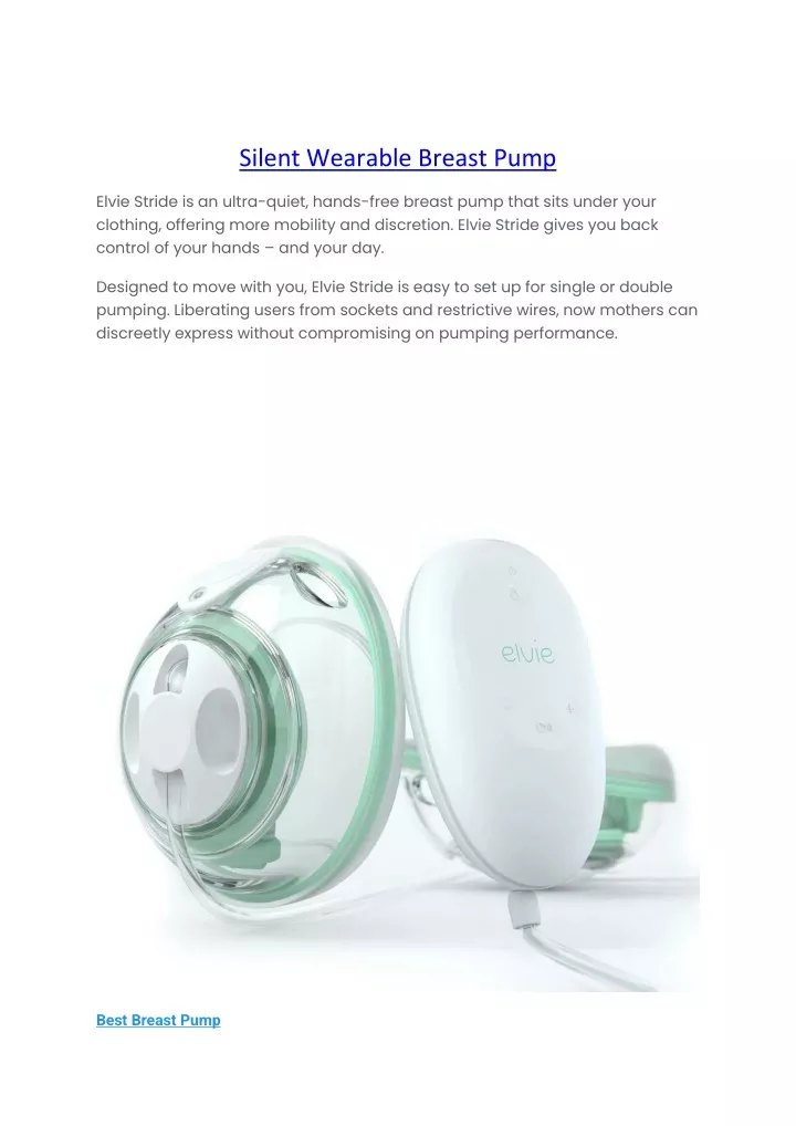 silent wearable breast pump