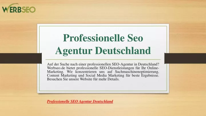 professionelle seo agentur deutschland
