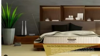 Know How The Right Mattress Will Give You Weightless Support! Read here.