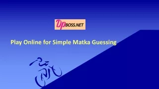 play online for simple matka guessing
