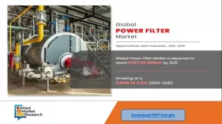 The global power filter market was valued at $268.60 million in 2021