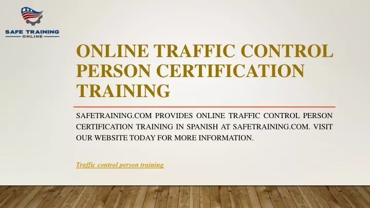 online traffic control person certification training