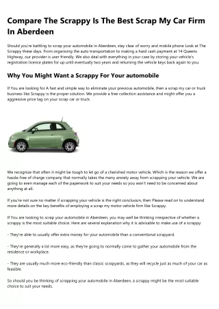 compare the scrappy is the best scrap my car firm