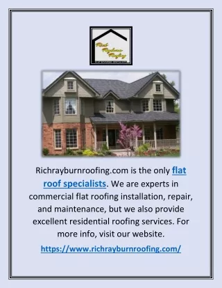 Flat Roof Specialists | Richrayburnroofing.com