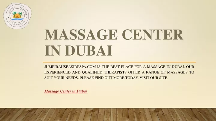 massage center in dubai