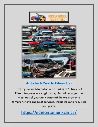 Auto Junk Yard In Edmonton | Edmontonjunkcar.ca