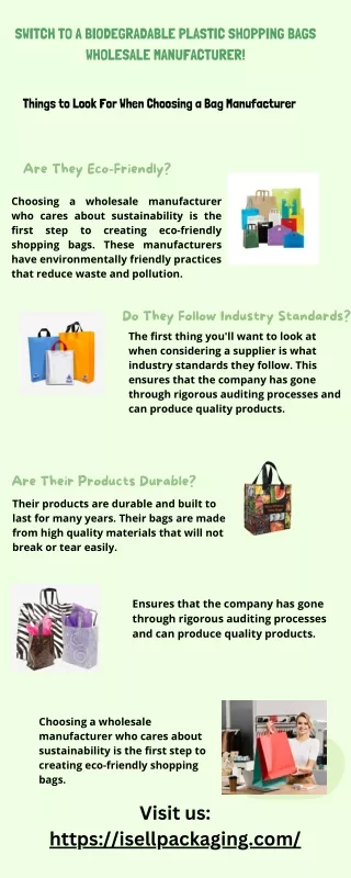 SWITCH TO A BIODEGRADABLE PLASTIC SHOPPING BAGS WHOLESALE MANUFACTURER!