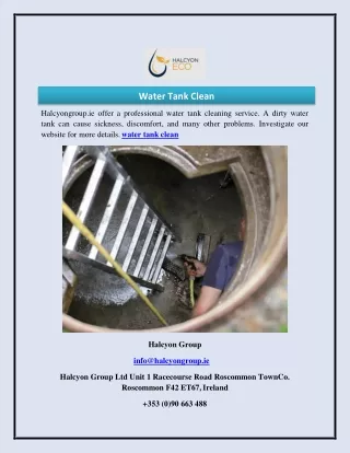 Water Tank Clean  Halcyongroup.ie