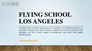 Flying School Los Angeles | Activepilot.com