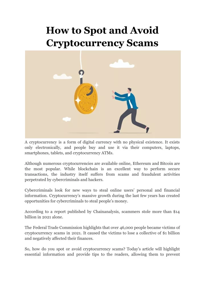 how to spot and avoid cryptocurrency scams