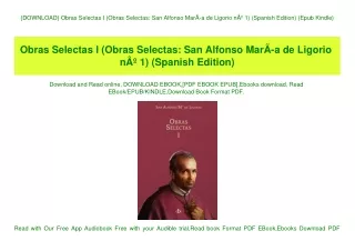 {DOWNLOAD} Obras Selectas I (Obras Selectas San Alfonso MarÃƒÂ­a de Ligorio nÃ‚Âº 1) (Spanish Edition) (Epub Kindle)