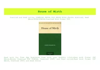 PDF) House of Mirth {PDF EBOOK EPUB KINDLE}