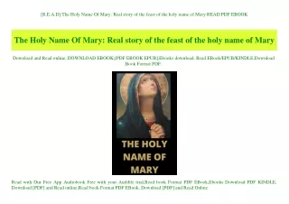[R.E.A.D] The Holy Name Of Mary Real story of the feast of the holy name of Mary READ PDF EBOOK