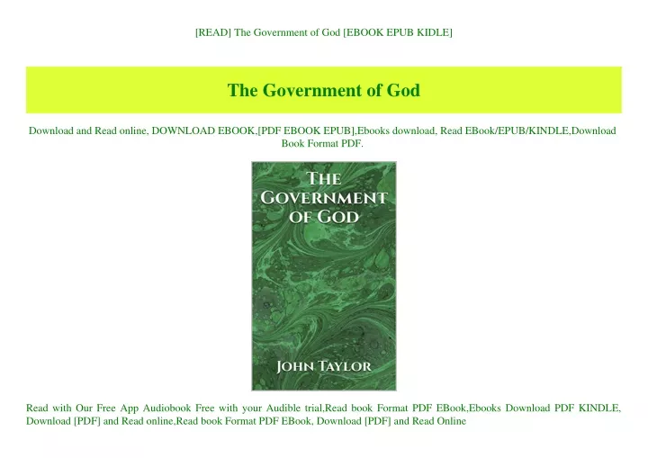 read the government of god ebook epub kidle