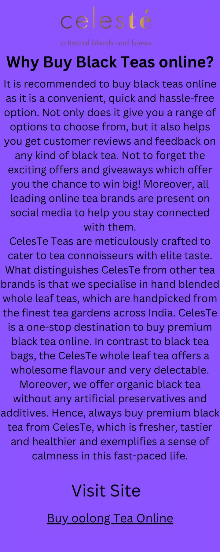 why buy black teas online it is recommended