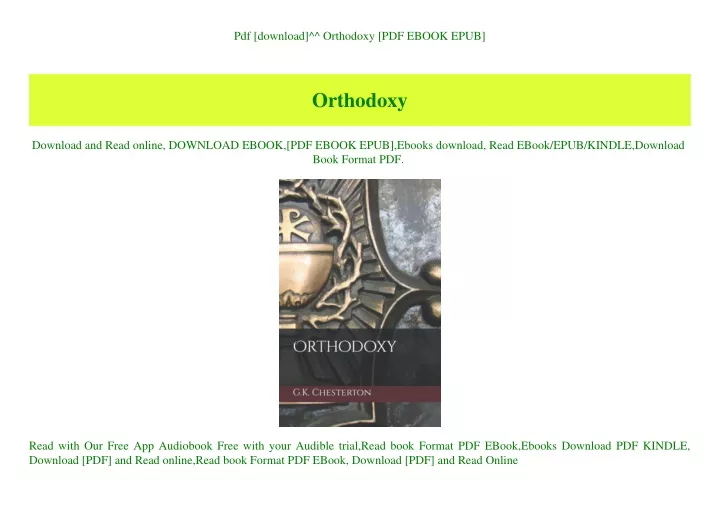 pdf download orthodoxy pdf ebook epub