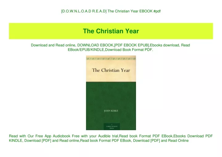 d o w n l o a d r e a d the christian year ebook