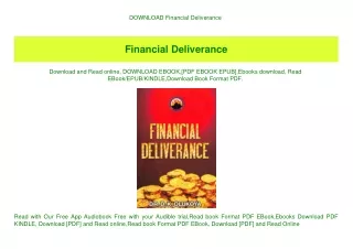 DOWNLOAD  Financial Deliverance (READ PDF EBOOK)