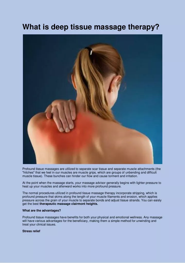 what is deep tissue massage therapy