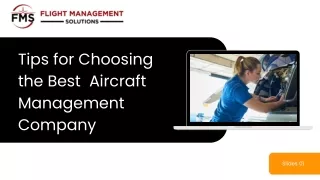 Tips for Choosing the Best Aircraft Management Company