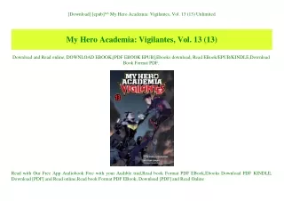 [Download] [epub]^^ My Hero Academia Vigilantes  Vol. 13 (13) Unlimited