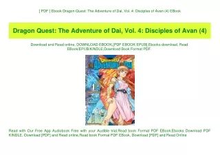 [ PDF ] Ebook Dragon Quest The Adventure of Dai  Vol. 4 Disciples of Avan (4) EBook