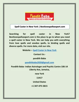 Spell Caster in New York | Bestlovespellsexpert.com