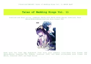 Download EBOoK@ Tales of Wedding Rings Vol. 11 EBOOK #pdf