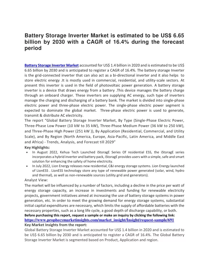 battery storage inverter market is estimated