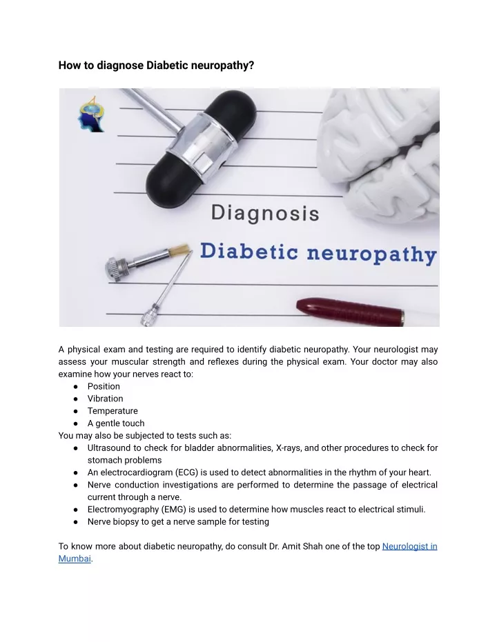 how to diagnose diabetic neuropathy