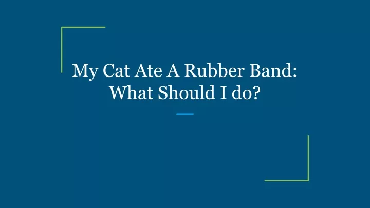 my cat ate a rubber band what should i do