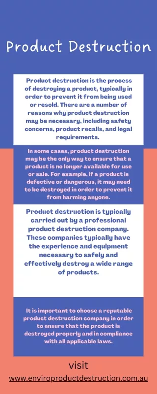 product destruction