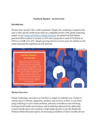 femtech market an overview