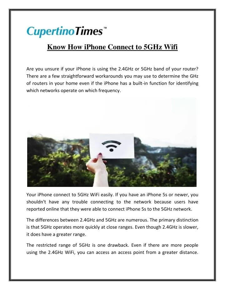 know how iphone connect to 5ghz wifi