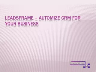Leadsframe – Automize CRM for your Business