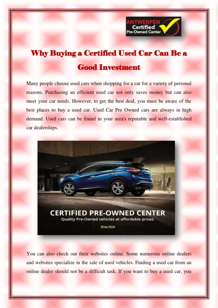 why buying a certified used
