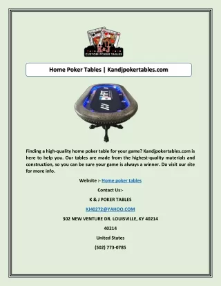 home poker tables kandjpokertables com