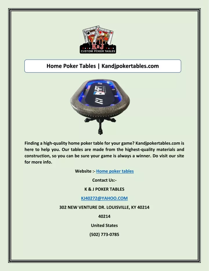 home poker tables kandjpokertables com