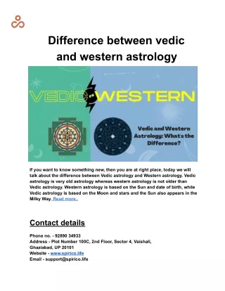 Difference between vedic and western astrology