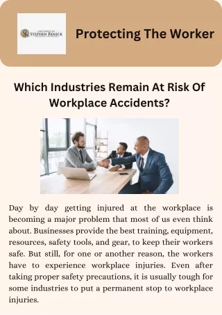 Which Industries Remain At Risk Of Workplace Accidents