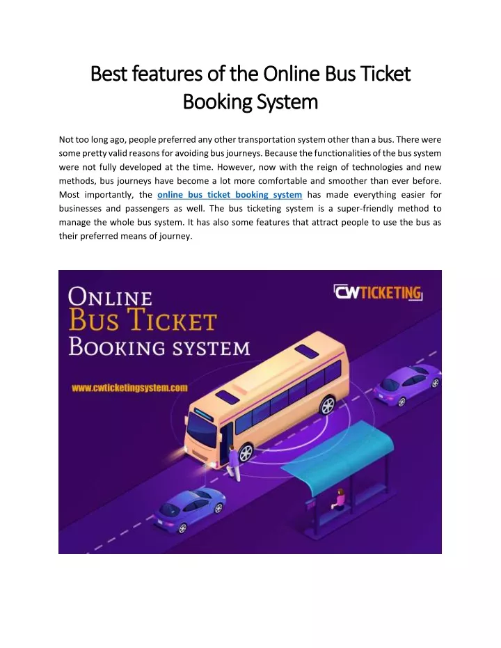 best features of the online bus ticket best