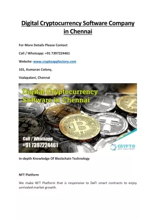 digital cryptocurrency software company in chennai