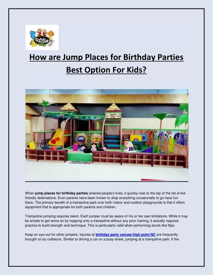 how are jump places for birthday parties best