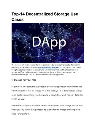 Top-14 decentralized storage use cases