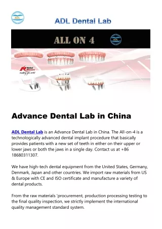 Advance Dental Lab in China