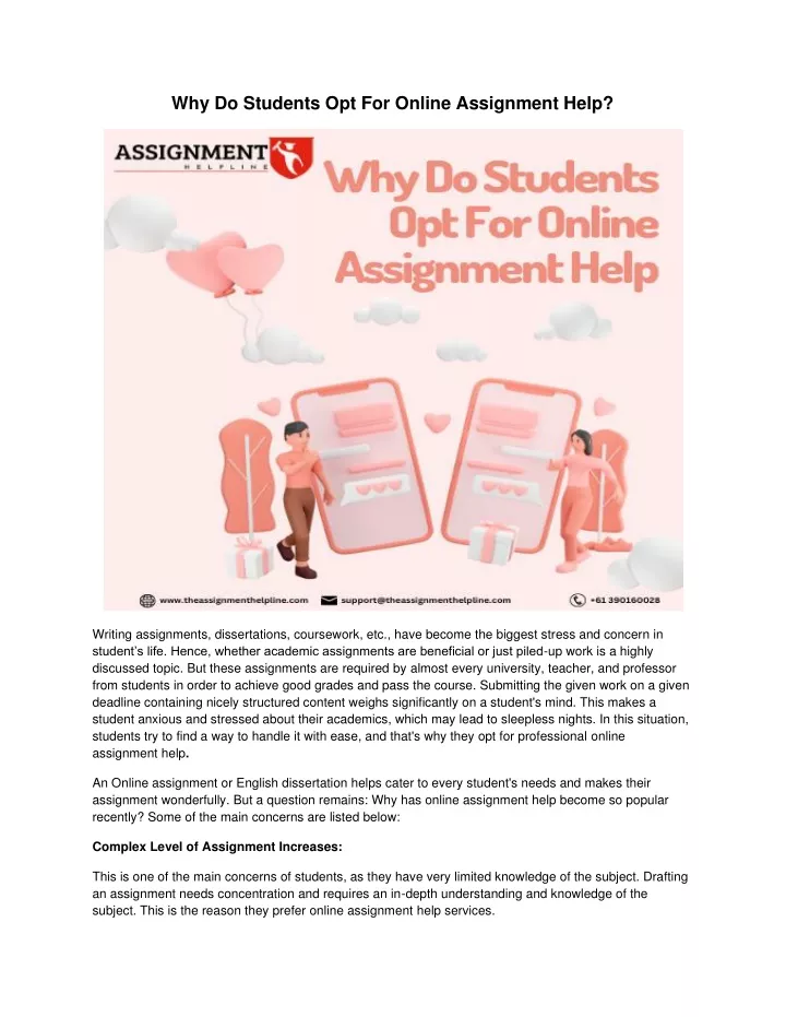 why do students opt for online assignment help